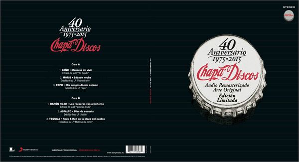 Vinilo recopilatorio de Chapa Discos por Sony Music. Uso exclusivamente promocional