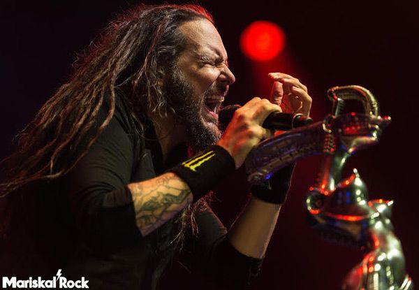 Jonathan Davis de Korn cantando en Monterrey, Mexico. (Abril de 2016)