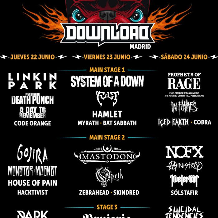 Dark Tranquillity, Iced Earth, Kvelertak y 4 bandas más cierran el cartel del Download Madrid Festival 2017