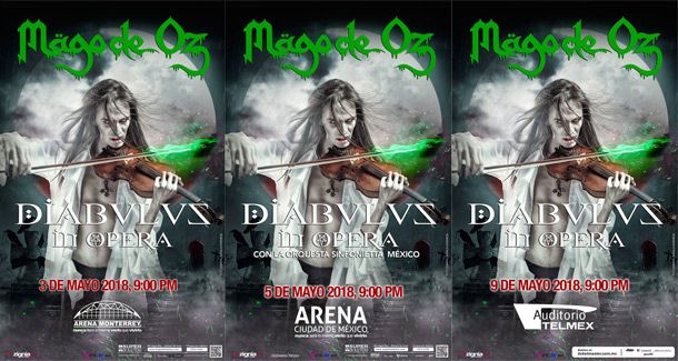Mägo de Oz Ciudad de México 2018 poster concierto Monterrey Guadalajara