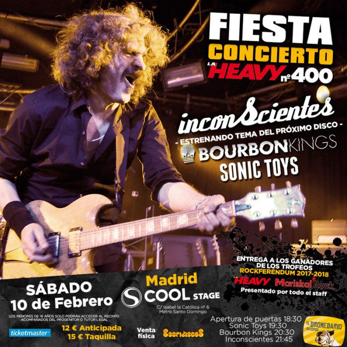 Horarios de la Fiesta-Concierto La Heavy 400. ¡Suben las temperaturas en Madrid!