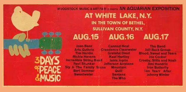 Woodstock 50 aniversario- Agosto 16, 17 y 18  Woodstock-original-cartel-1969