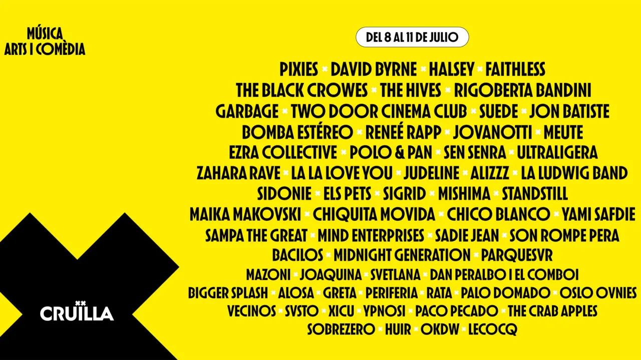 El Festival Cruïlla anuncia horarios de 2026 y te traemos diez ...
