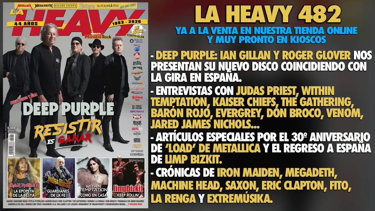 The Heavy 482 already for sale in our online store with Deep Purple on cover next to Iron Maiden, Judas Priest, Without Temptation and Limp Bizkit - MariskalRock.com